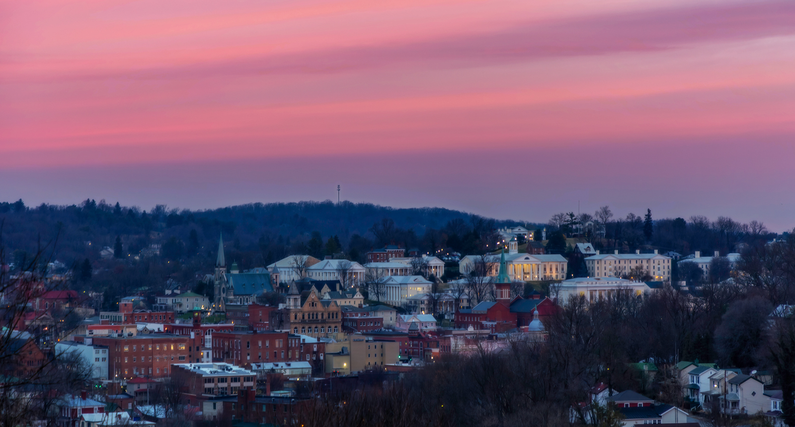 Virginia skyline at night