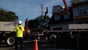 Member of L&W Supply Delivery Crew Completing a Delivery